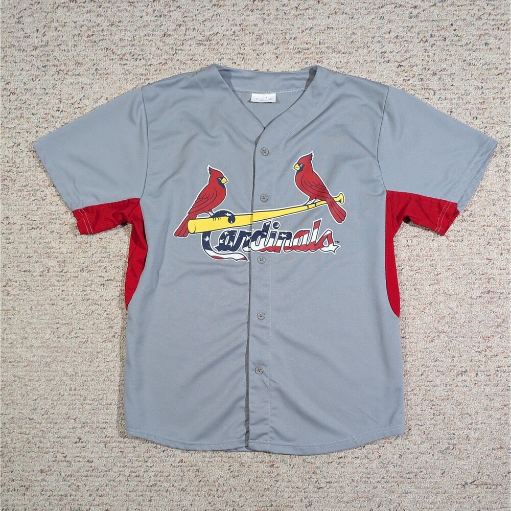 St Louis Cardinals Jersey Shirt Mens XL Gray Stars Stripes USA Flag SGA Match Up